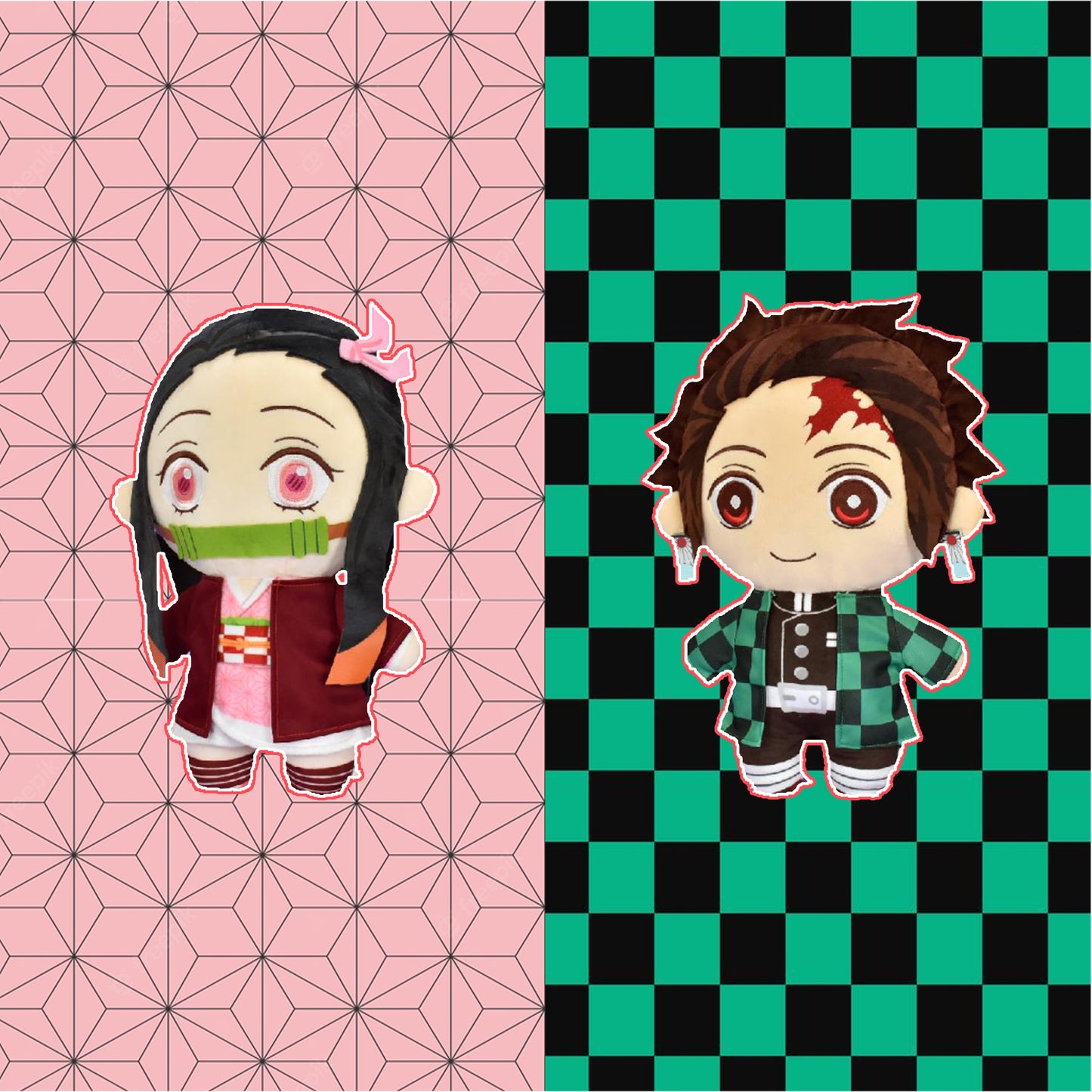 鬼滅之刃 - 竈門禰豆子 & 炭治郎公仔