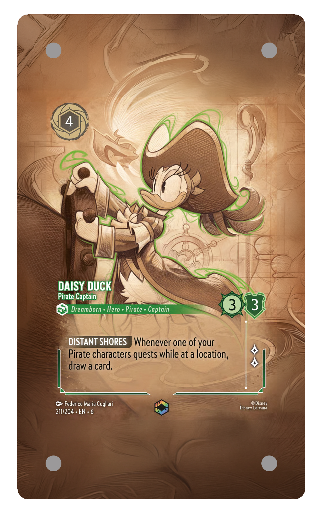 211/204 - Daisy Duck - Pirate Captain 擴圖卡磚