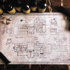 生化危機 - 洋館地圖油畫布