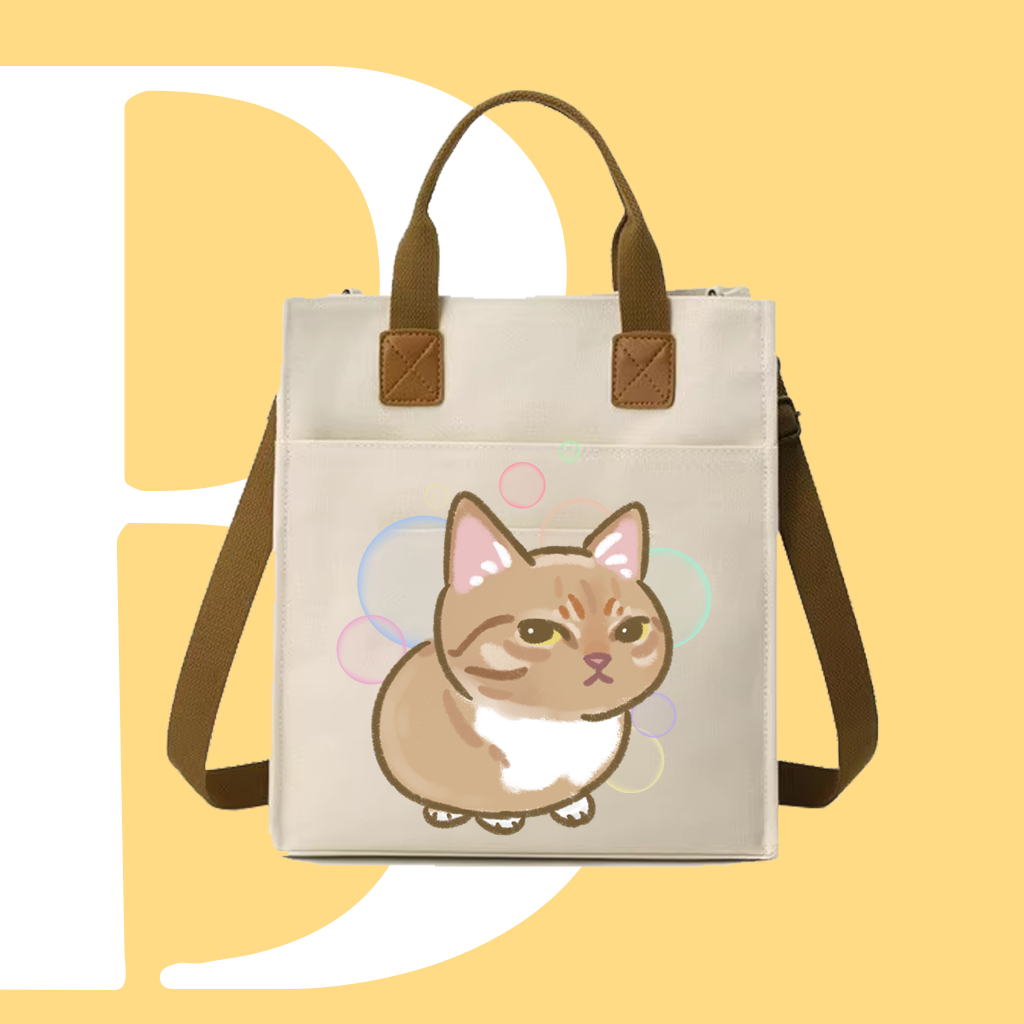 斜眼CAT迷因帆布袋