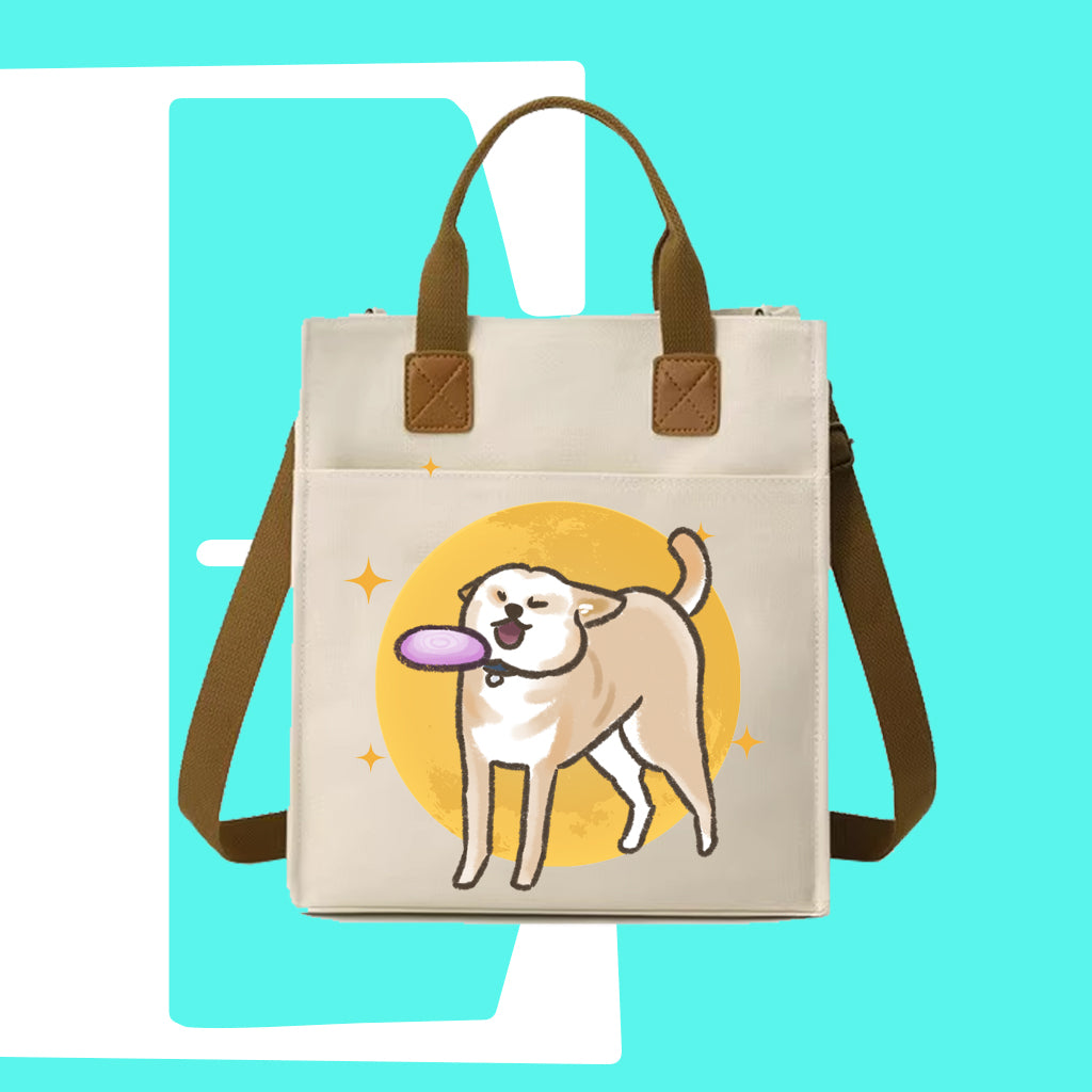 接飛盤DOG迷因帆布袋
