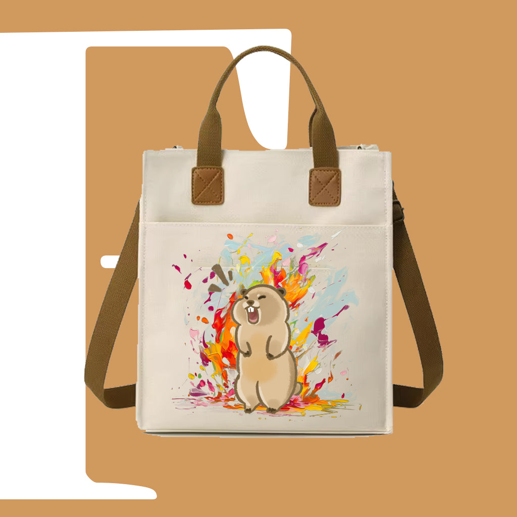 咆哮土撥鼠迷因帆布袋