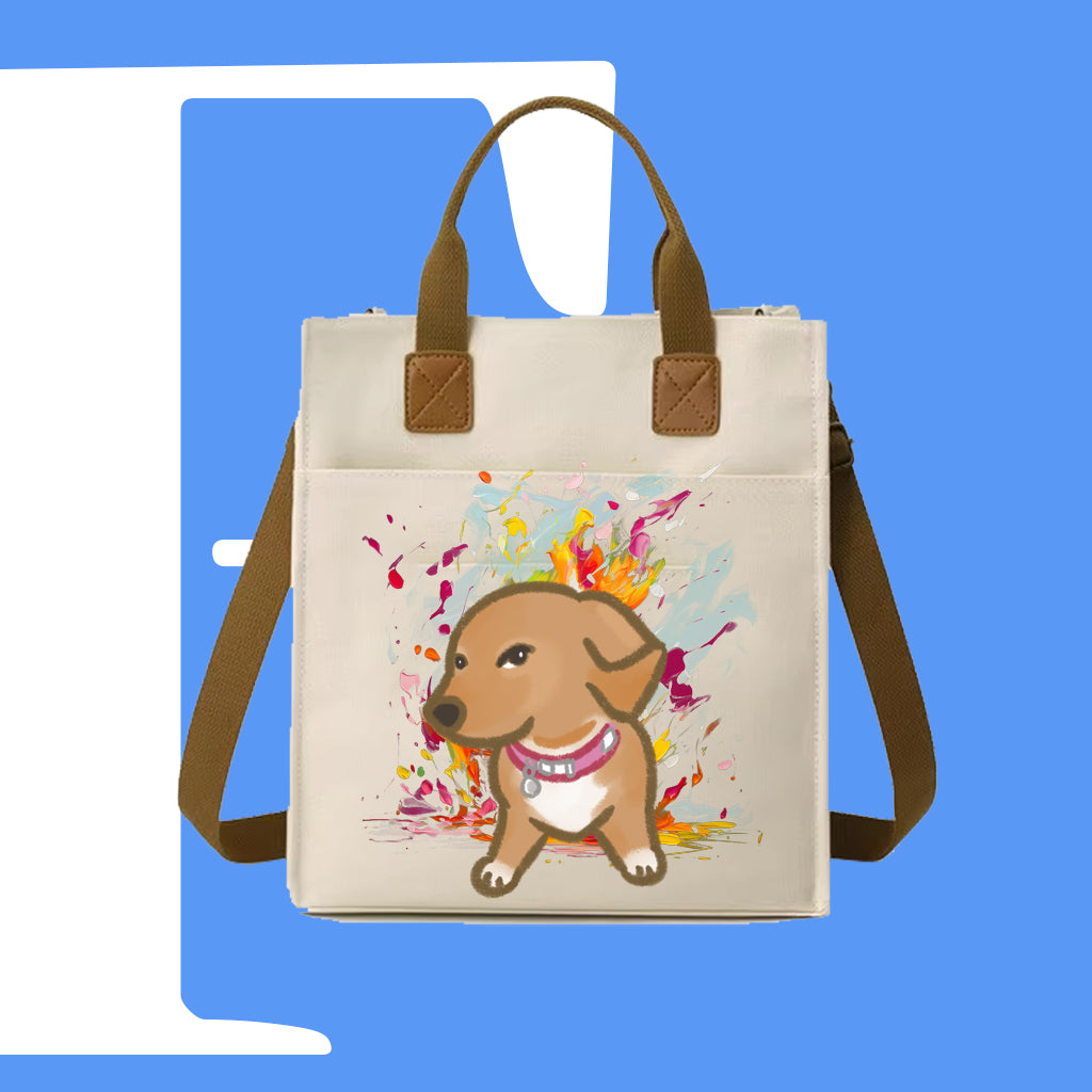 斜眼DOG迷因帆布袋