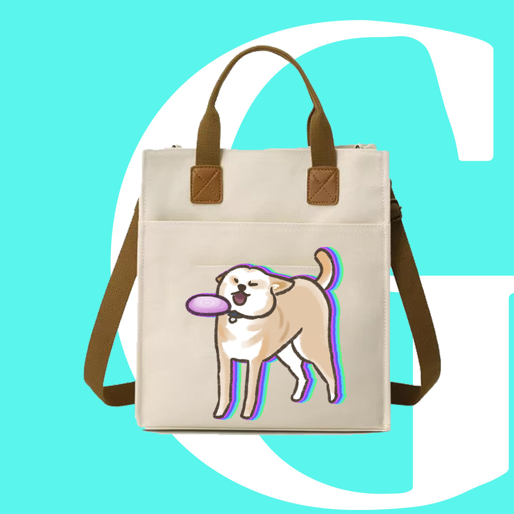接飛盤DOG迷因帆布袋
