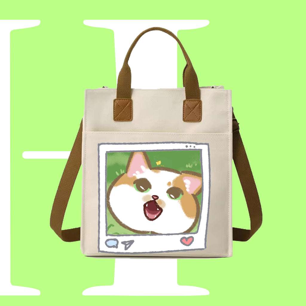 咆哮CAT迷因帆布袋