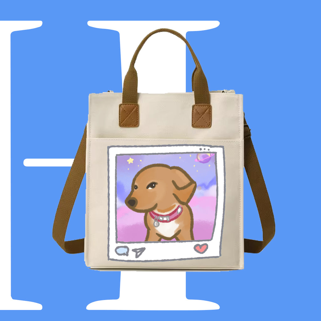 斜眼DOG迷因帆布袋