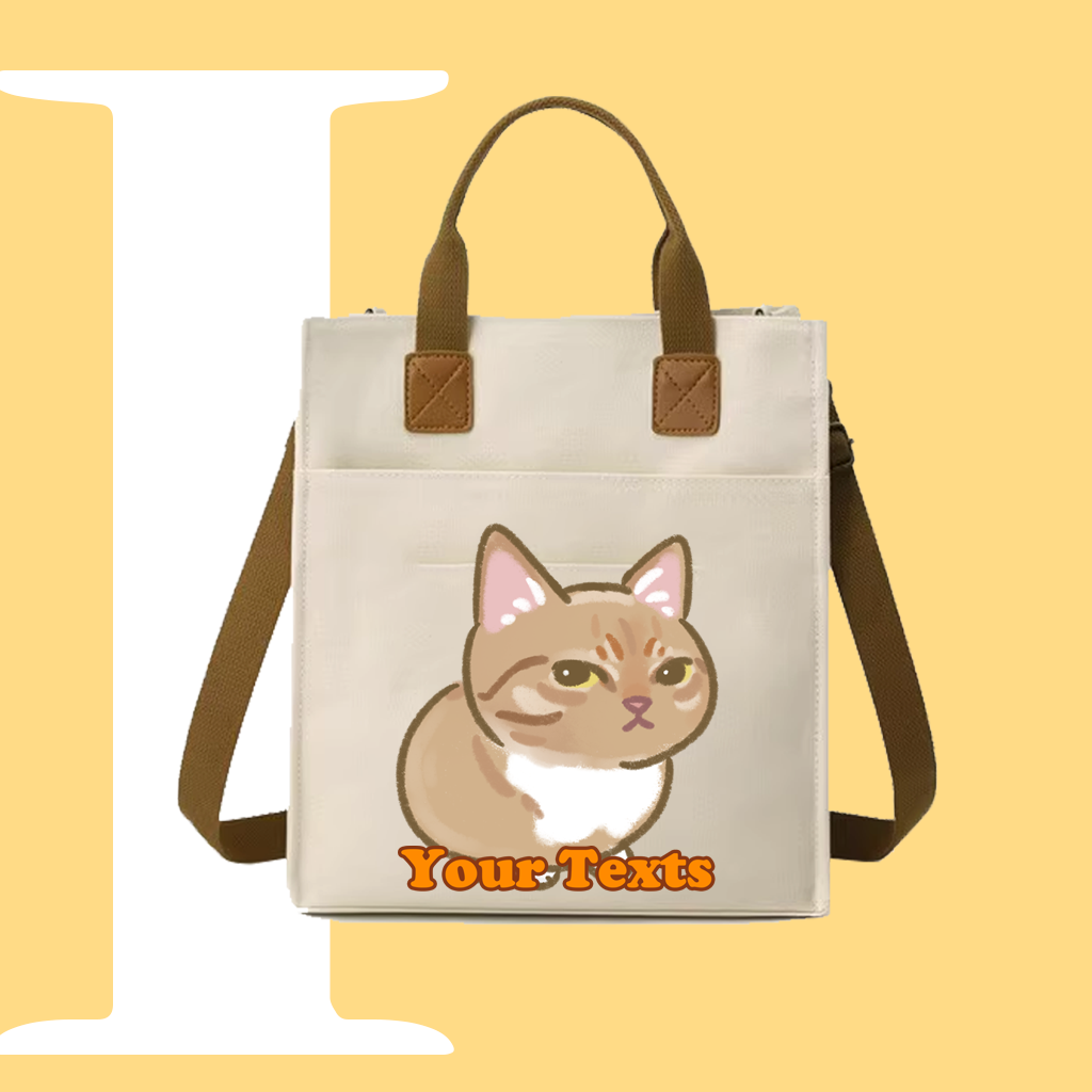 斜眼CAT迷因帆布袋