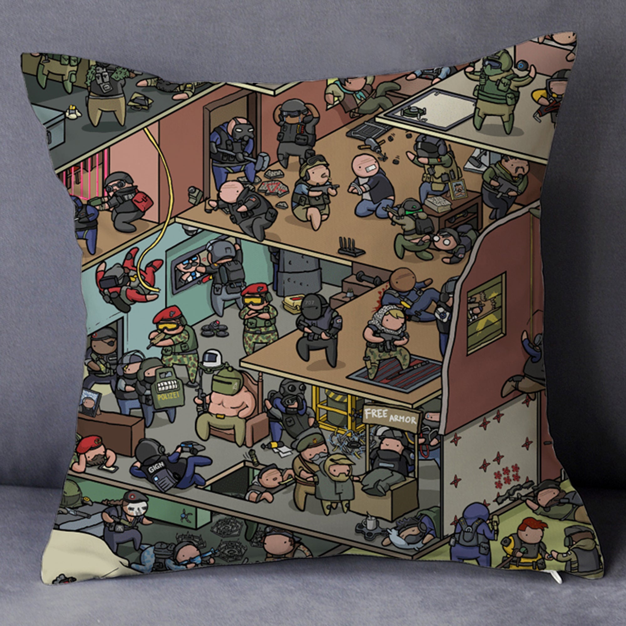 Rainbow 6 - 方型抱枕