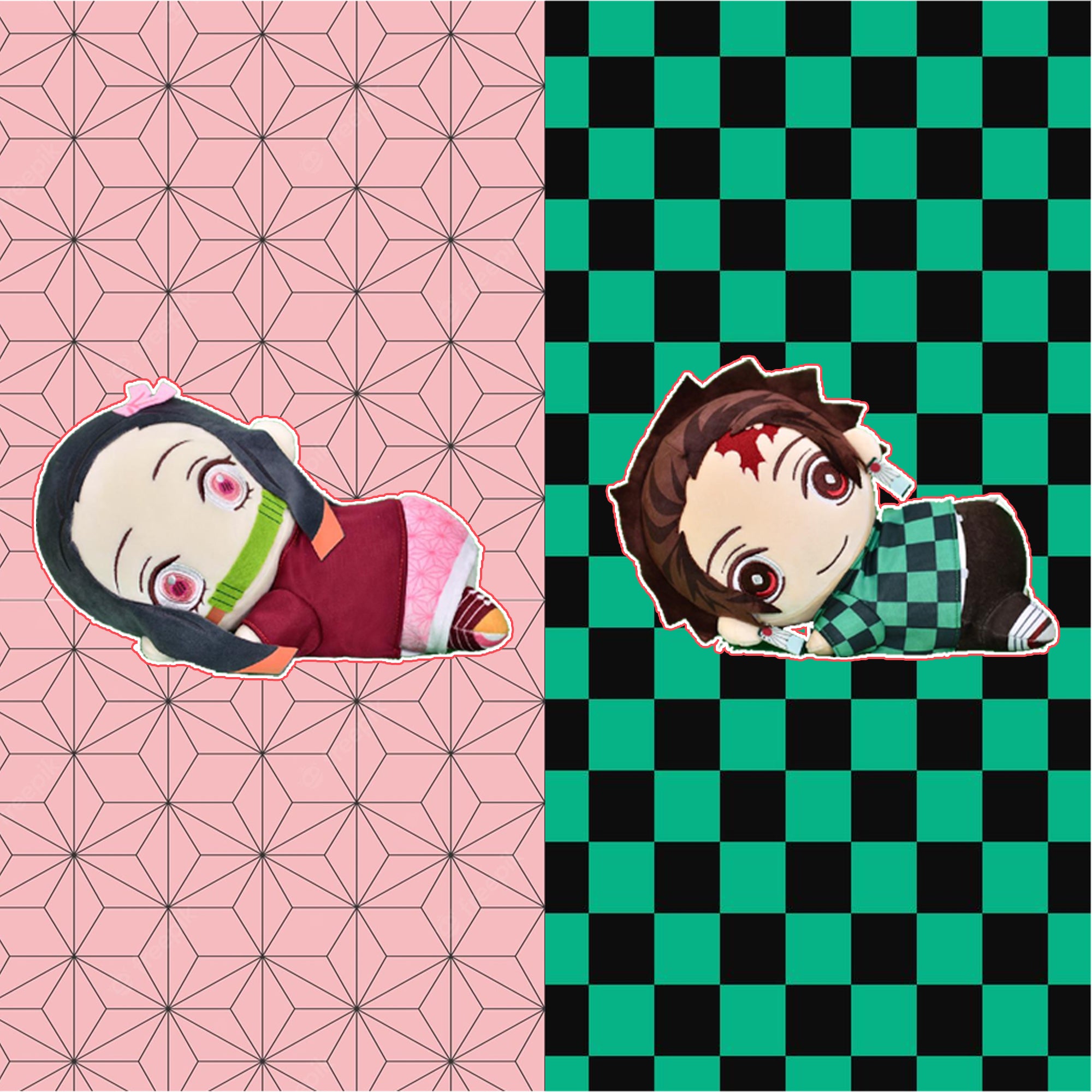 鬼滅之刃 - 竈門禰豆子 & 炭治郎趴趴公仔