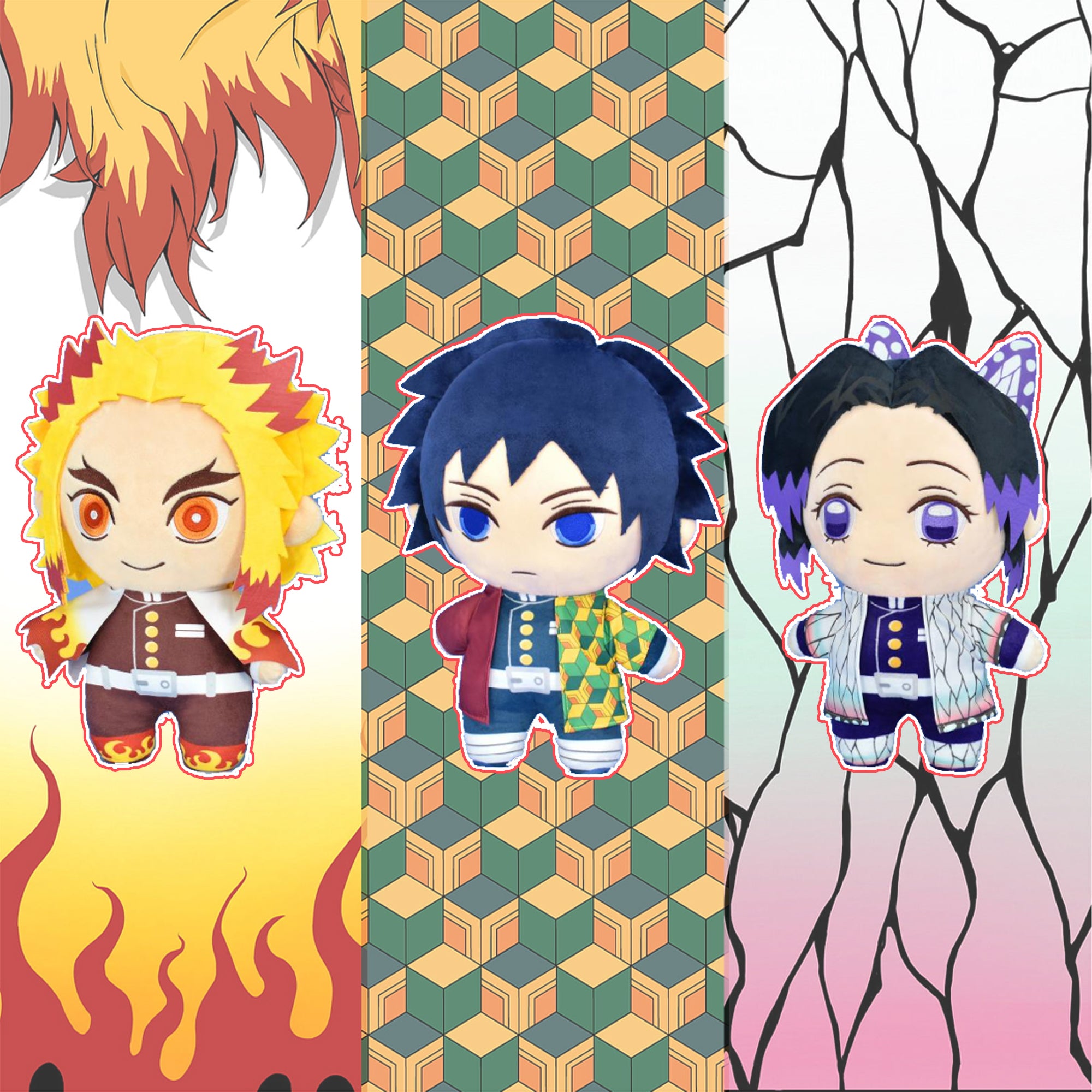 鬼滅之刃 - 3款炎柱／水柱／蟲柱站姿公仔